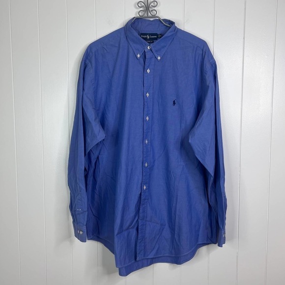 Vintage Ralph Lauren Blue Buttondown Men's Shirt - Picture 1 of 5